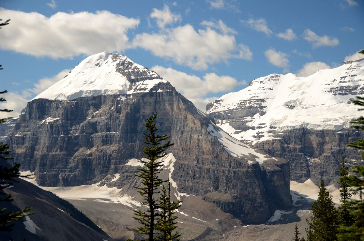 14 Mount Lefroy and Mount Victoria Descending From Lake Agnes Trail To Plain Of Six Glaciers Trail Near Lake Louise